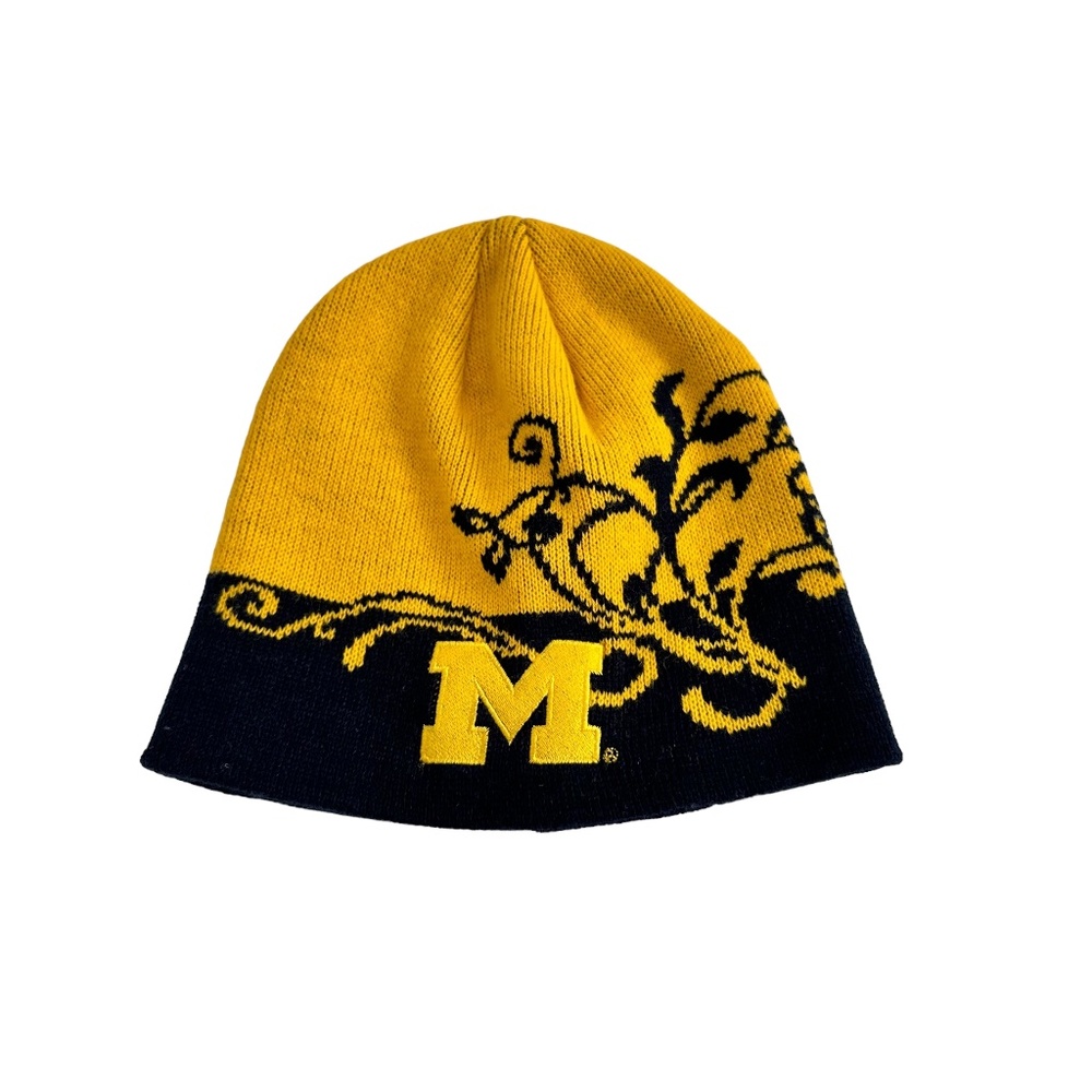 University of Michigan Yellow & Blue Beanie Hat Girls Size 7-16 OS Fits Most